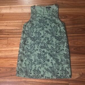 Forever 21 green paisley tank shift mini dress  sundress party size‎ medium